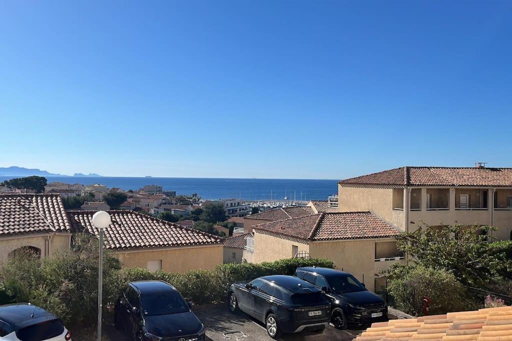 Studio Vue Mer Avec Piscine Et Terrain De Tennis Sausset-les-Pins Esterno foto